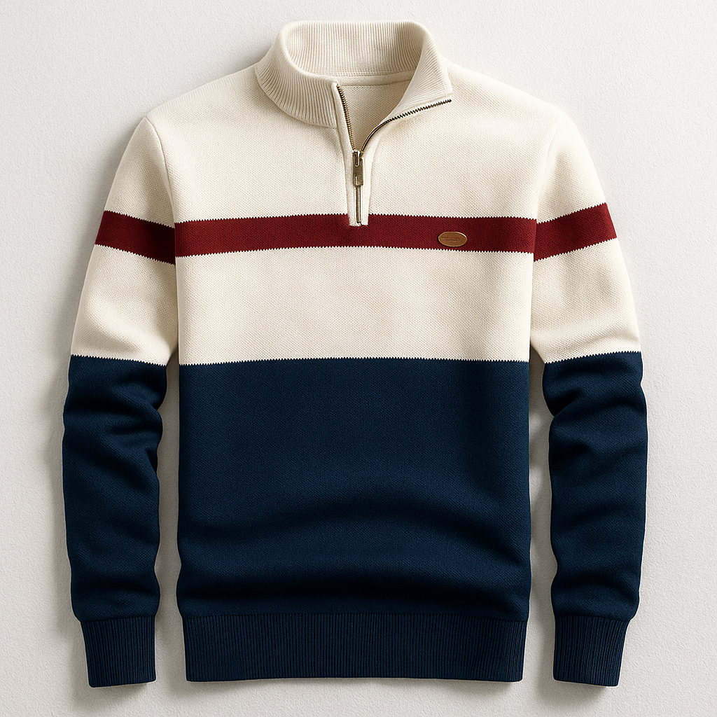 Elston | Bawełniany Sweter Quarter-Zip