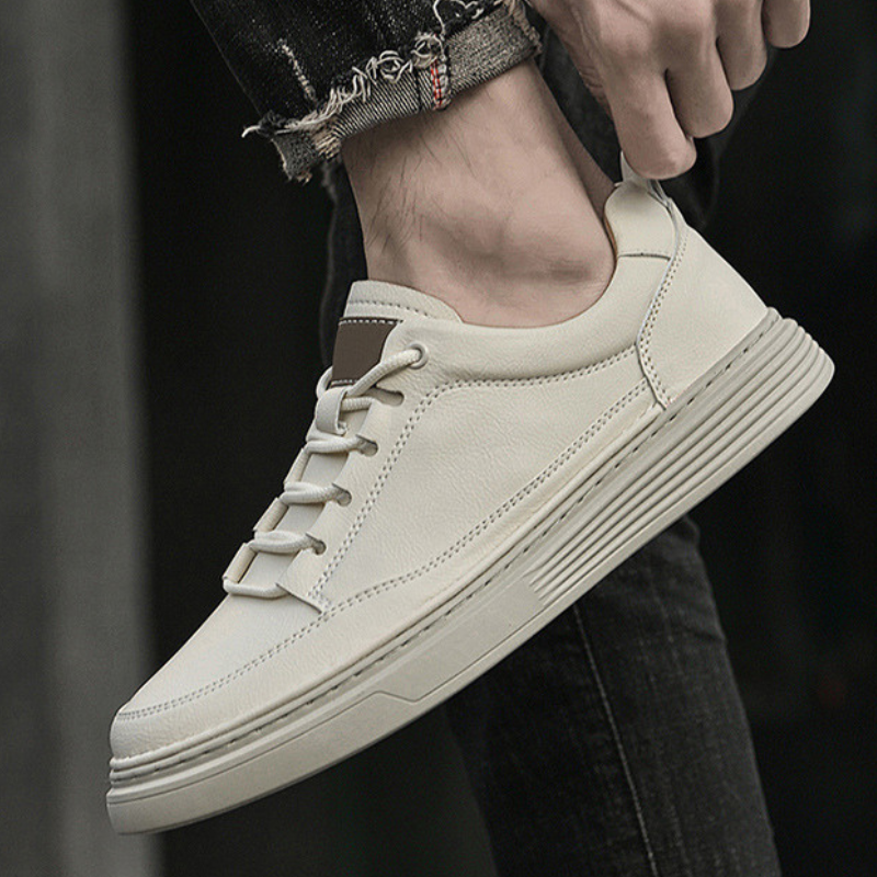 Roma | Smukłe Skórzane Sneakersy