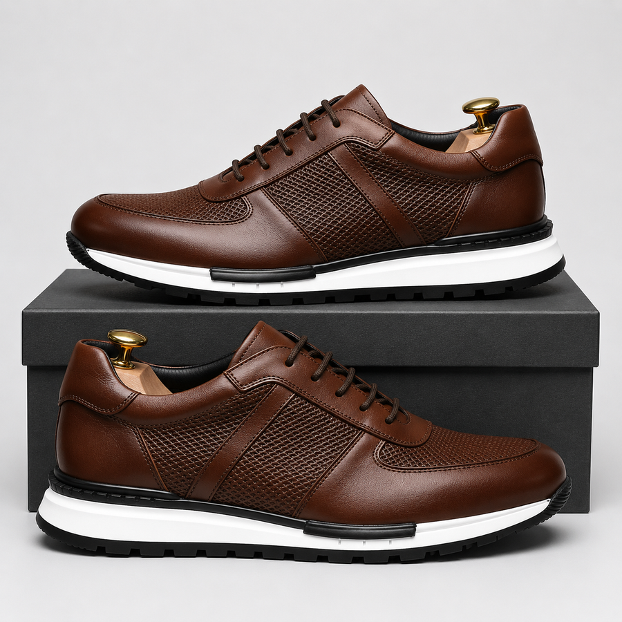 David | Polerowane Skórzane Sneakersy