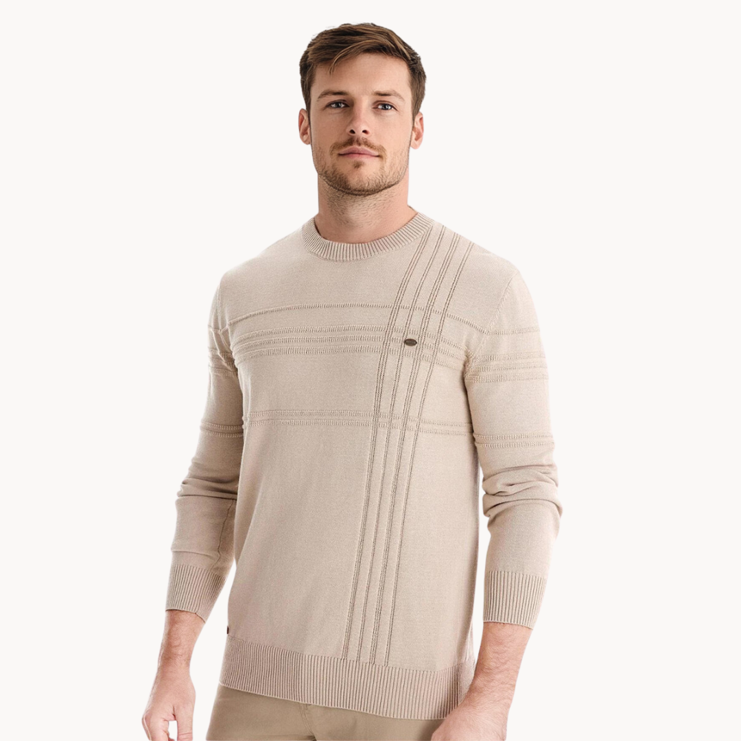 Maurizio | Elegancki Sweter Męski w Prążki