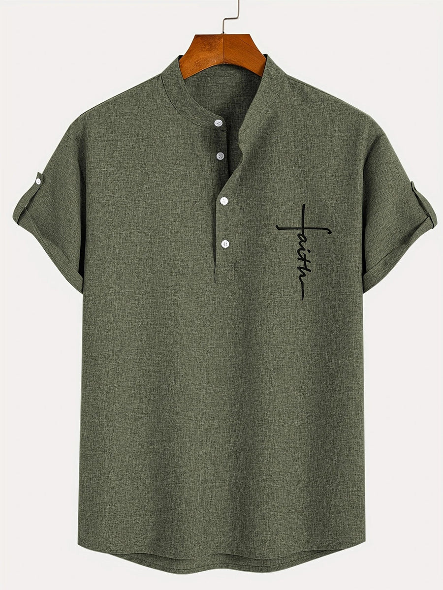 Leblanc™ | Elegancka koszula z krótkim rękawem i stójką