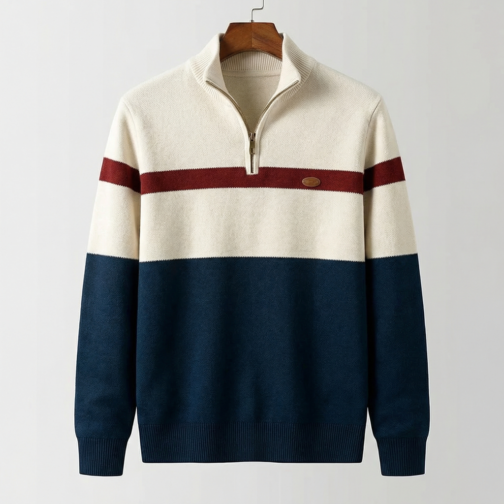 Elston | Bawełniany Sweter Quarter-Zip