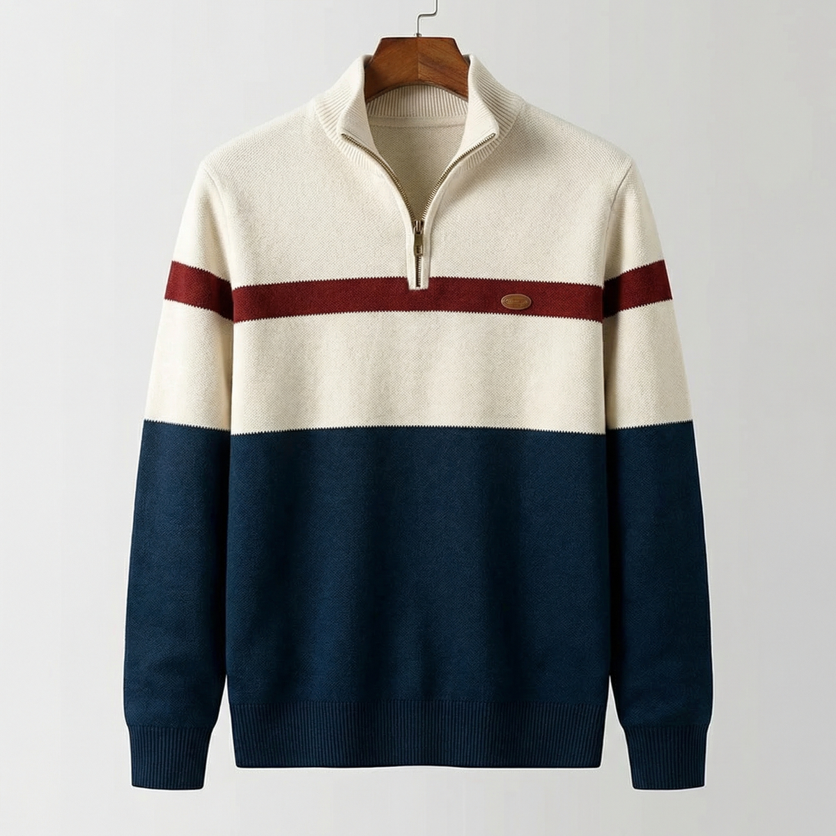 Elston | Bawełniany Sweter Quarter-Zip