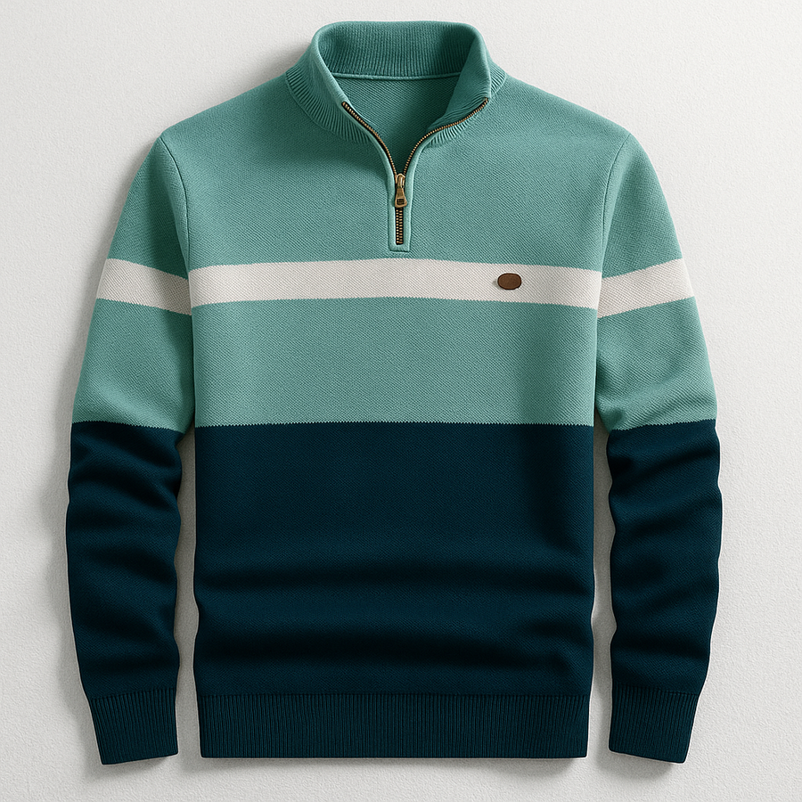 Elston | Bawełniany Sweter Quarter-Zip