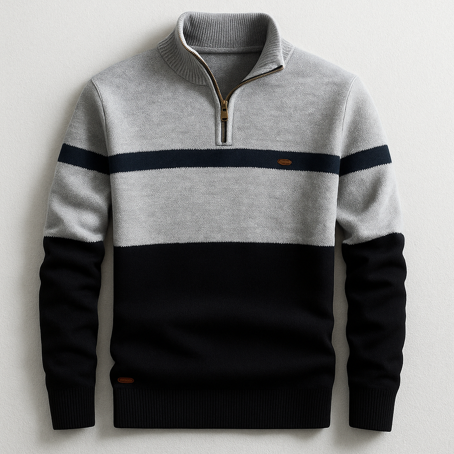 Elston | Bawełniany Sweter Quarter-Zip