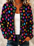 Audrey | Floral Print Knitted Button Front Cardigan
