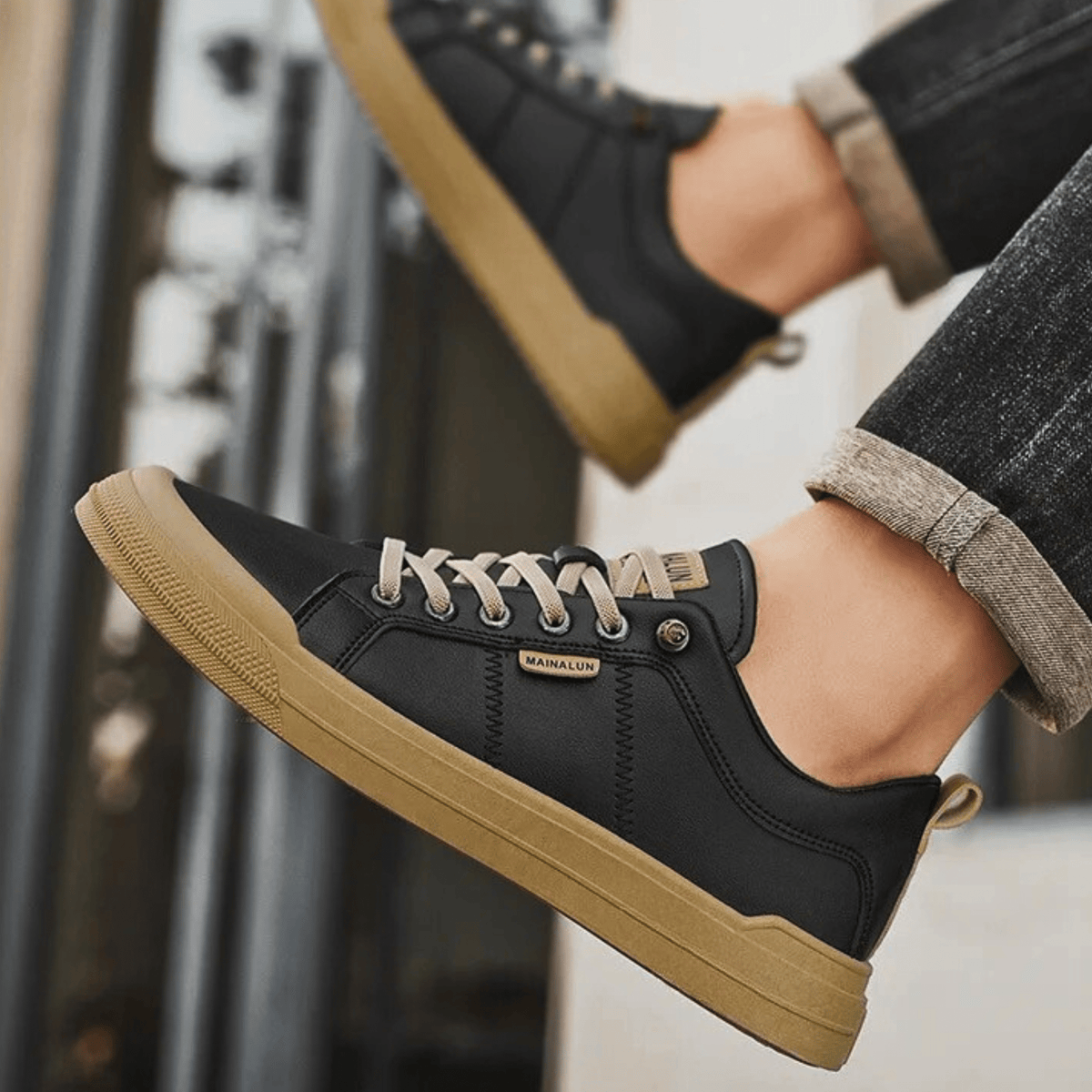 Konrad | Skórzane Sneakersy
